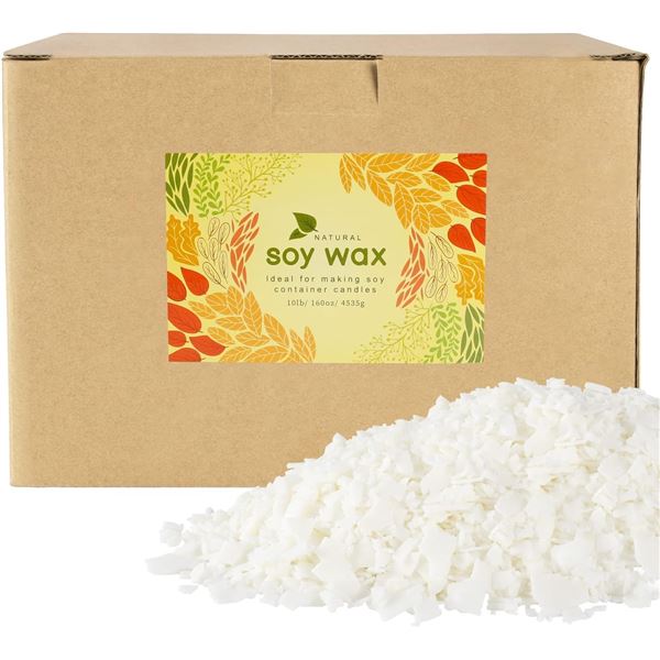 1 Box of Natural Soy Wax (10LB Box) - Ideal for DIY Candle Making - New