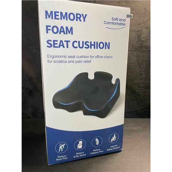 1 Ergonomic XL Memory Foam Seat Cushion; For Sciatica and Back Pain Relief - New