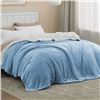 Image 1 : 1 Bedsure Sherpa Fleece Ultra Soft King-Size Blanket (108 x 90") - Blue - New in Box!