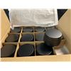 Image 3 : 1 Box of Hearts & Crafts Premium Candle Tins - 4oz Round w/ Lids - 24 Tins - Black - New in Box