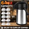Image 9 : 1 Vondior 64oz Stainless Steel Air Pot Coffee Dispenser; Insulated Thermal Coffee Carafe - New
