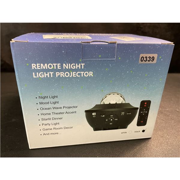 1 LED Starry Night Star Light Projector/Star Night Light w/ Built-In Speaker & Remote Control - New