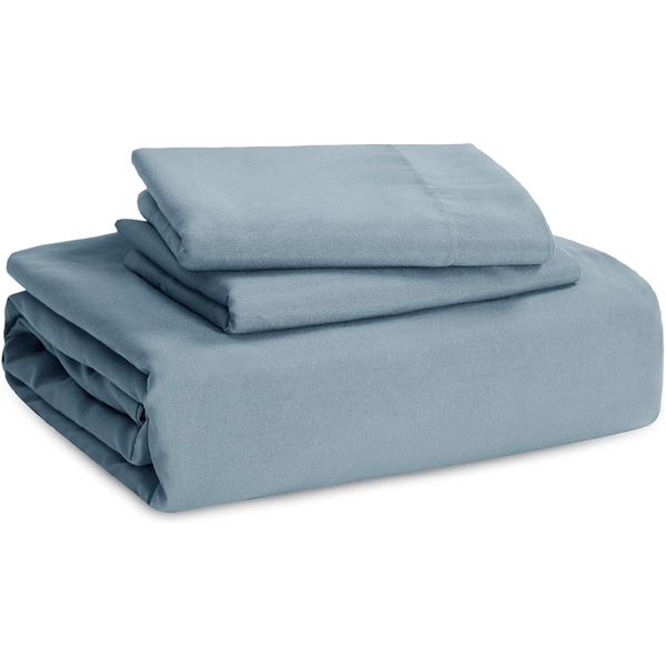 1 Bedsure 3PC King Size Duvet Cover Set (104" x 90") - Mineral Blue - New