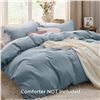 Image 2 : 1 Bedsure 3PC King Size Duvet Cover Set (104" x 90") - Mineral Blue - New