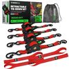 Image 1 : 1 Box of RhinoUSA Retractable Ratchet Straps - 4x 1" x 10FT Straps w/ Storage Bag Incl. - New Sealed