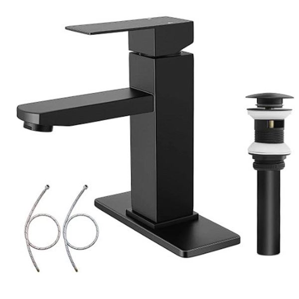 1 Homikit Black Bathroom Faucet with Sink Pop-Up Drain - New Sealed in Box