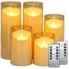 Image 1 : Box of 5 LED Flameless Candles (Battery Operated) w/ Remote Control - (4"/5"/6"/8"/8" Included) New