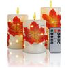 Image 1 : 3-Pack of LED Flameless Candles - Maple Leaf Aesthetic Design - Battery Operated - New