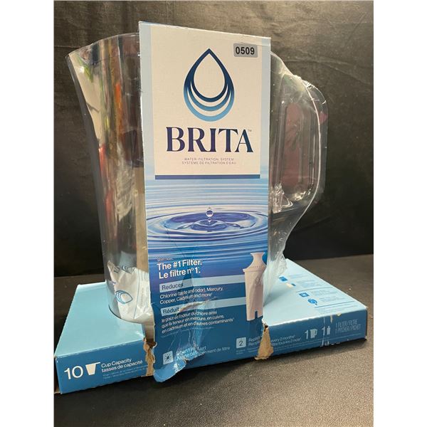 1 BRITA 10-Cup Capacity Water Pitcher with Filter - Brand New