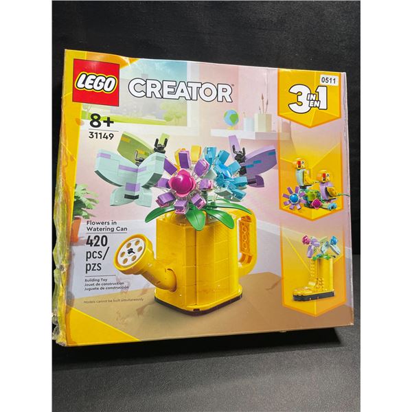 1 LEGO Creator Flowers in Watering Can 420PC Building Toy Set - New/Complete (Damaged Box*)