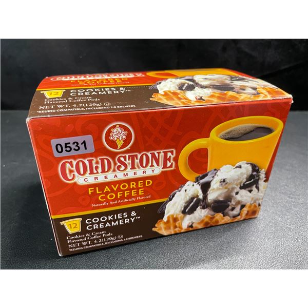 1 Box of Cold Stone Creamery Flavored Coffee Pods - Cookies & Creamery - 12 K-Cup Pods - New