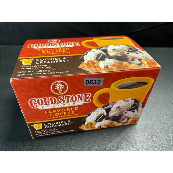 1 Box of Cold Stone Creamery Flavored Coffee Pods - Cookies & Creamery - 12 K-Cup Pods - New