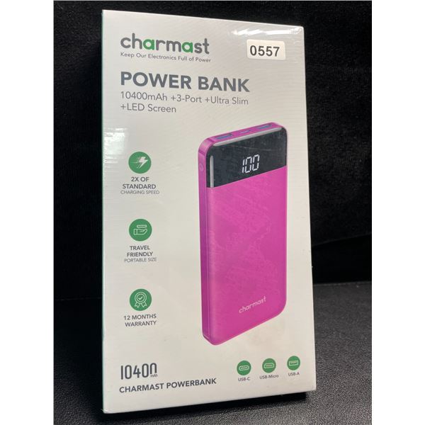 1 Charmast 10,400mAh Powerbank/Portable Charger; Ultra Slim Design w/ LED Screen - New Sealed