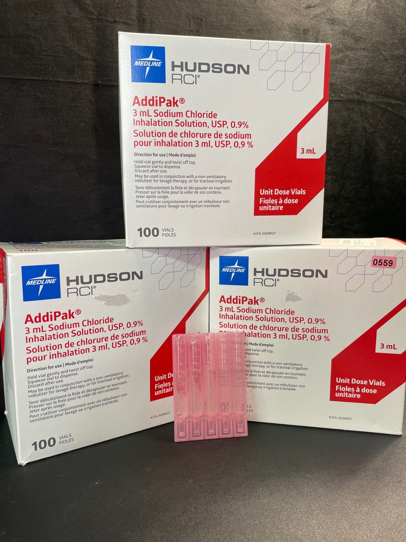 Addipak Rgp Contacts 3 Boxes of Medline Hudson AddiPak 3ml Sodium Chloride/Saline Dose Vials ...