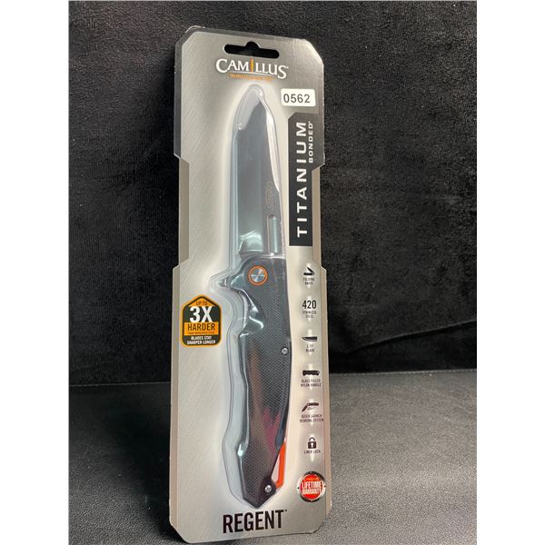 1 Camillus Regent Titanium Bonded Folding Pocket Knife - 8.6" Overall Length - Brand New