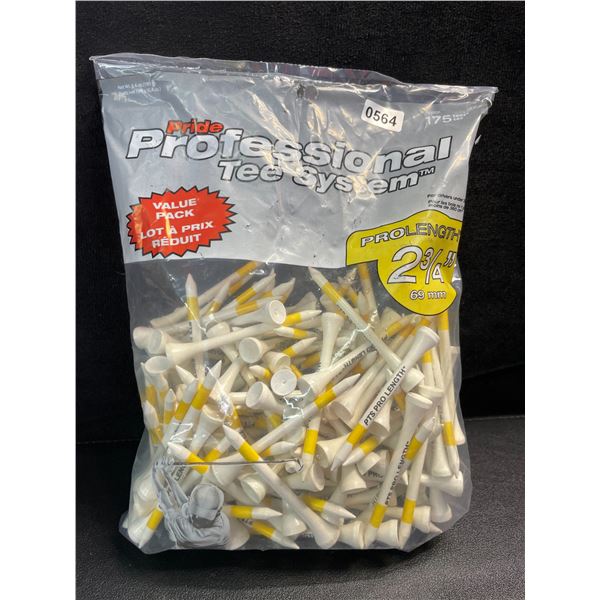 1 Bag of Pride Professional Tee System Golf Tees - 175 Count - 2 3/4" Length - New