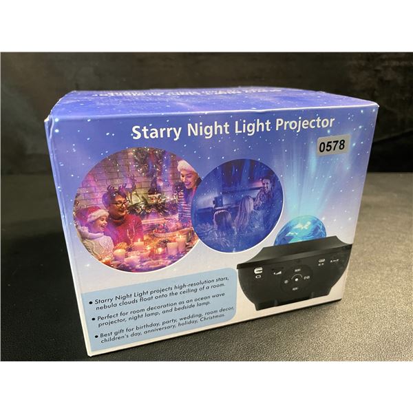 1 LED Starry Night Star Light Projector/Star Night Light w/ Built-In Speaker & Remote Control - New