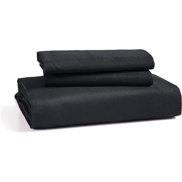 1 Bedsure 3PC Queen Size Duvet Cover Set - 90" x 90" - Black Colour - New