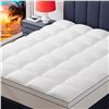 Image 1 : 1 Bedluxury Extra Thick Queen Size Mattress Topper (60" x 80") - Deep Pocket - White - New in Box