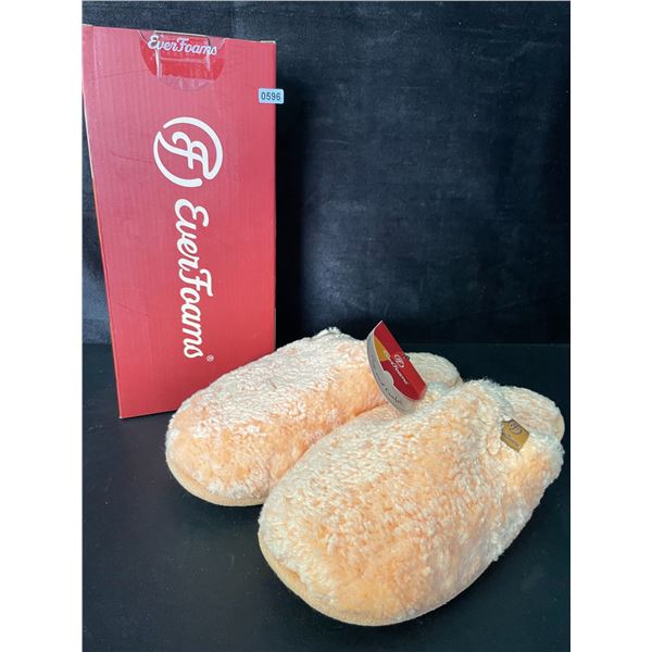 1 Pair of Everfoams Women's Alpine Shearling Slippers - Peach - Size 11-12 - New in Box
