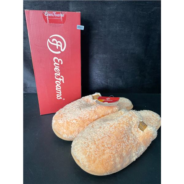 1 Pair of Everfoams Women's Alpine Shearling Slippers - Peach - Size 11-12 - New in Box
