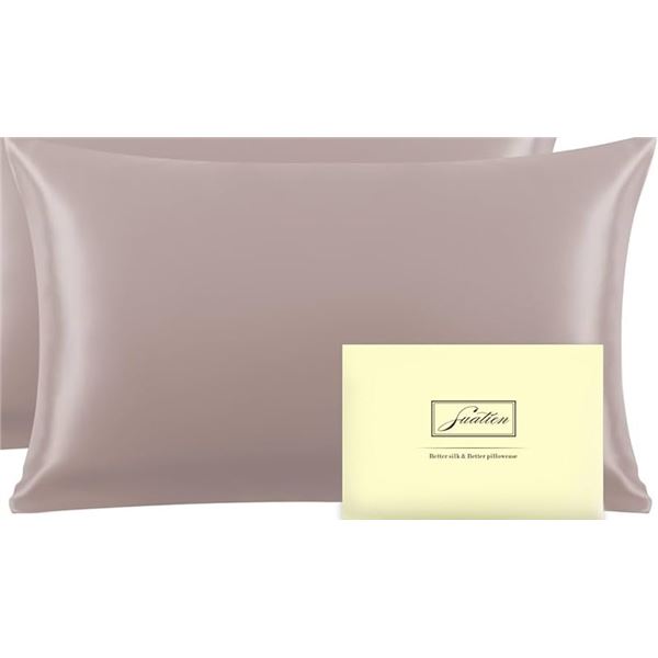 3 Silk Pillowcases - Great for Hair & Skin; Mulberry Silk Pillowcases - Champagne (20" x 26") - New