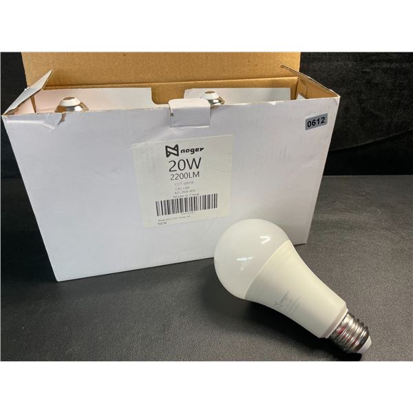 1 Box of 4 Noger A21 LED 20W 2200LM Light Bulbs - 3000K - New