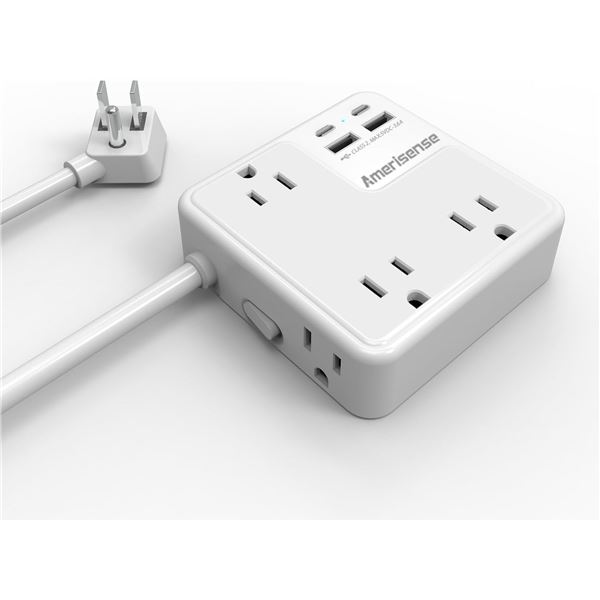 1 Amerisense Multi-Outlet Power Strip Surge Protector w/ 15FT Extension Cord - New in Box