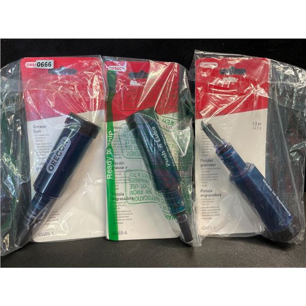 3 Orgeon Pre-Loaded Grease Guns/All-Purpose Lubricants - 1.5oz Each - New