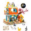 Image 1 : 1 Cat Animal House "Lego" Style Building Block Toy Set; Buildable Cat House with LED Light - New