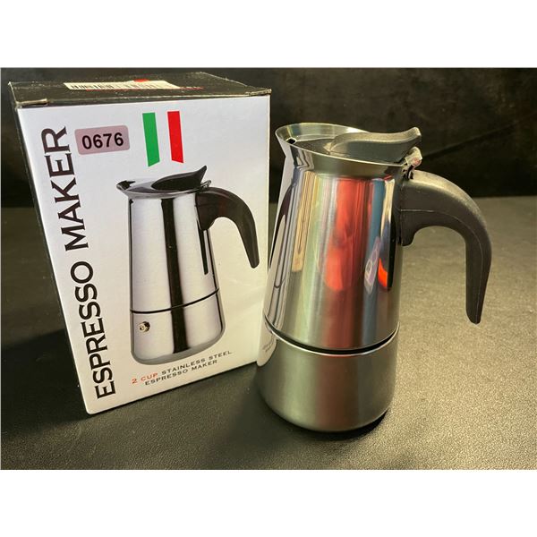 1 Stainless Steel 2-Cup Espresso Maker - New in Box