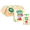 Image 1 : 1 Case of GoGo Squeez Organic+ Fruit Pouches - Apple Strawberry Pomegrante Spinach - 48 Pouches