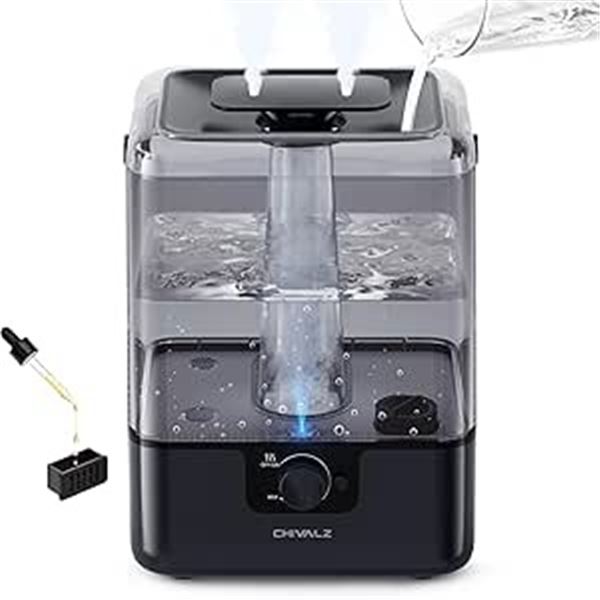 1 Chivalz 6L Cool Mist Humidifier for Home - Top Fill Design; Quiet Operation; 50H Runtime - New!