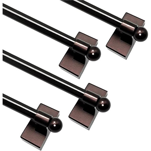 2 Boxes of Magnetic Curtain Rods - 4 Per Box - Multi-Use Adjustable Curtain Poles/Easy Install - New