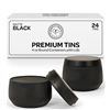 Image 1 : 1 Box of 24 Matte Black Premium 4oz Multipurpose Candle Tins with Lids - New