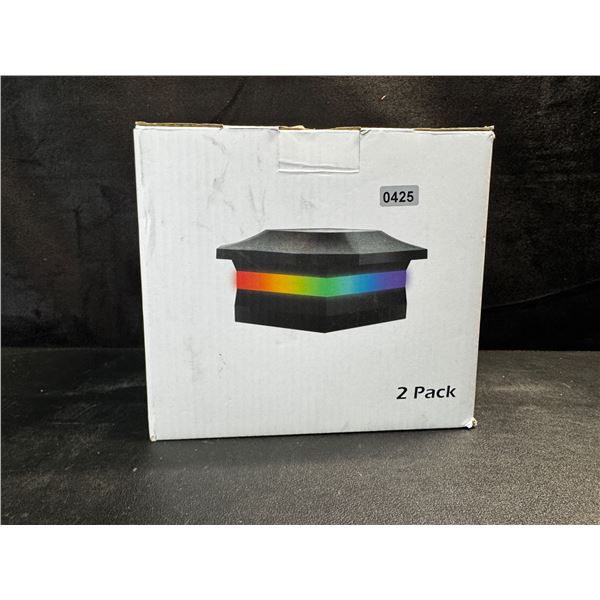 1 Box of 2 RGB Solar Post Caps - New