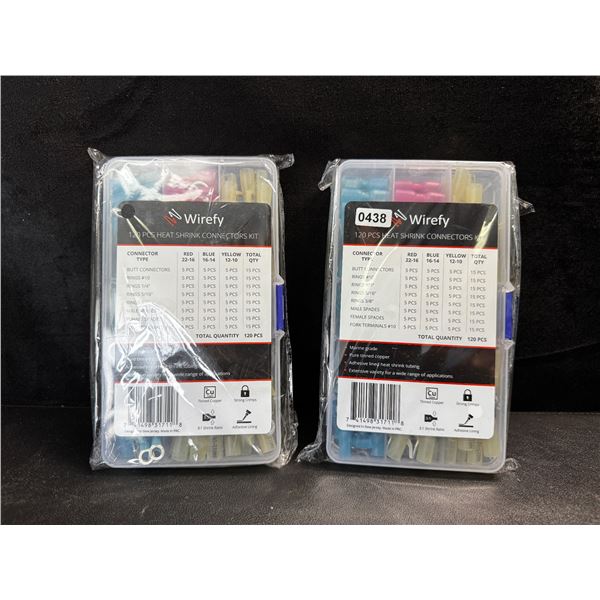 2 Packs of WireFy 120PC Heat Shrink Connector Kits - New