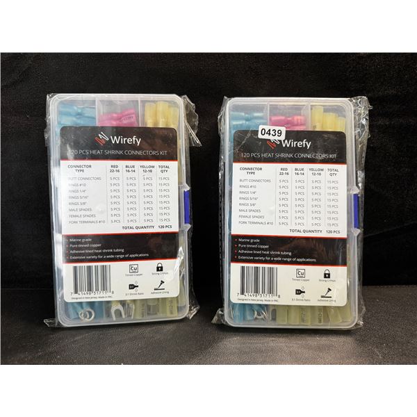 2 Packs of WireFy 120PC Heat Shrink Connector Kits - New