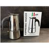 Image 1 : 1 2cup Stainless Steel Espresso Maker - New