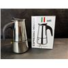 Image 1 : 1 2cup Stainless Steel Espresso Maker - New