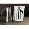 Image 1 : 1 2cup Stainless Steel Espresso Maker - New