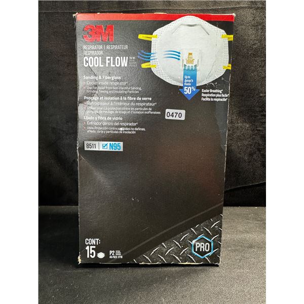 1 Box of 15PCS 3M N95 Cool Flow Respirator Masks - New