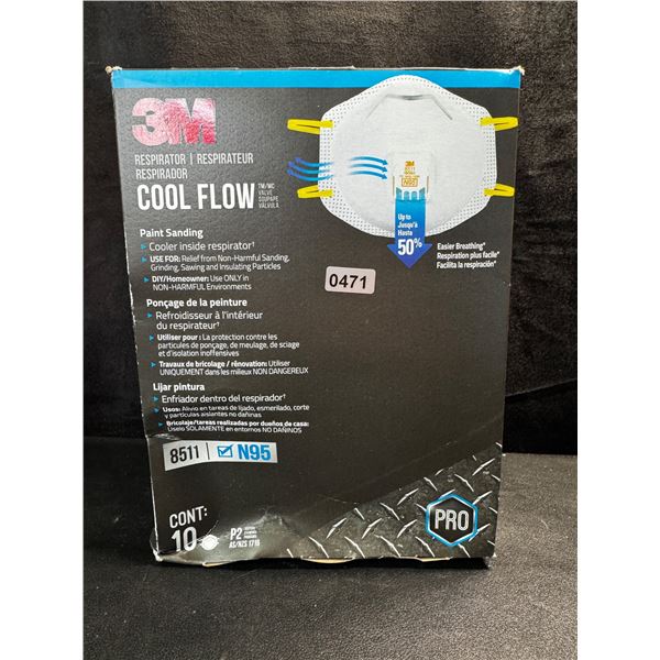 1 Box of 10PCS 3M N95 Cool Flow Respirator Masks - New
