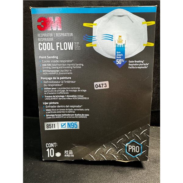 1 Box of 10PCS 3M N95 Cool Flow Respirator Masks - New