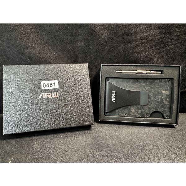 1 Minimalist Style Black Forged Carbon Style Credit Card Wallet - New