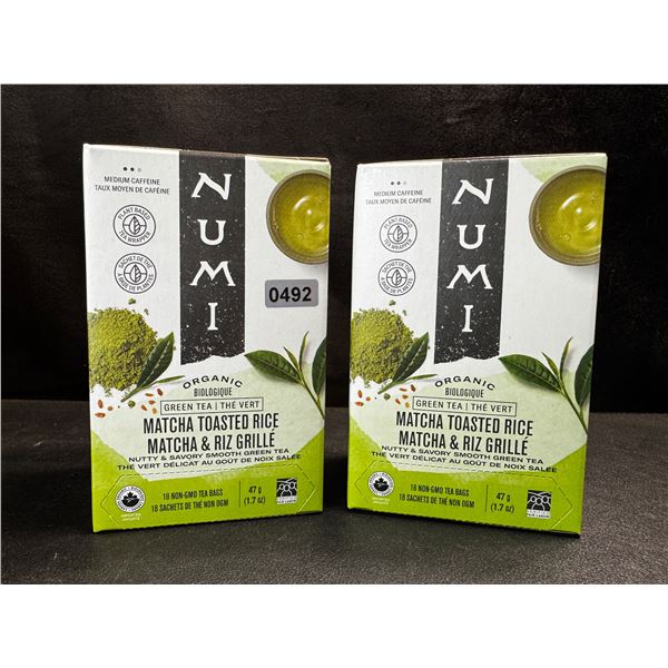 2 Boxes of 18 Numi Matcha Toasted Rice Non GMO Tea Bags - New