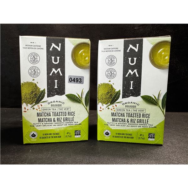 2 Boxes of 18 Numi Matcha Toasted Rice Non GMO Tea Bags - New
