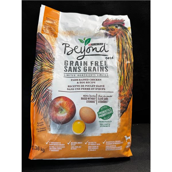 1 Bag of Purina Beyond 1.36kg Grain Free Chicken and Egg Dog Food - New