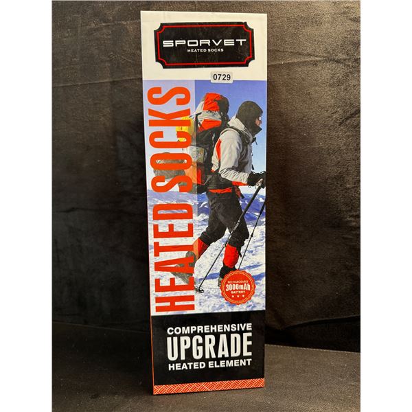 1 Pair of Sporvet 3000mAh Rechargeable Heated Socks - New