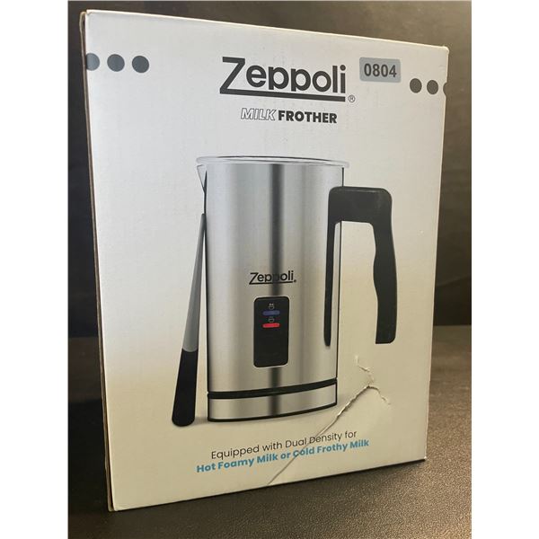 1 Zeppoli Stainless Steel Electric Milk Frother/Warmer with Dual Density - Brand New!